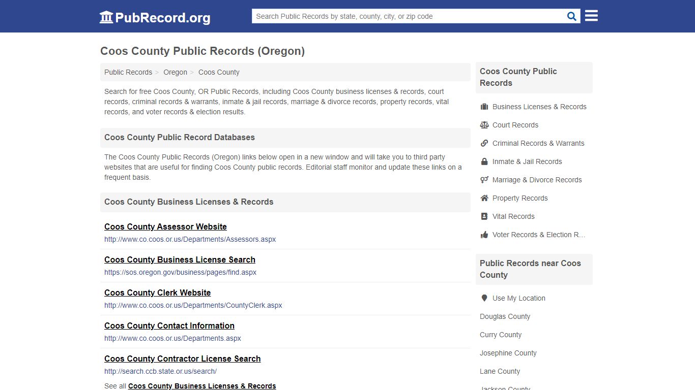 Free Coos County Public Records (Oregon Public Records)