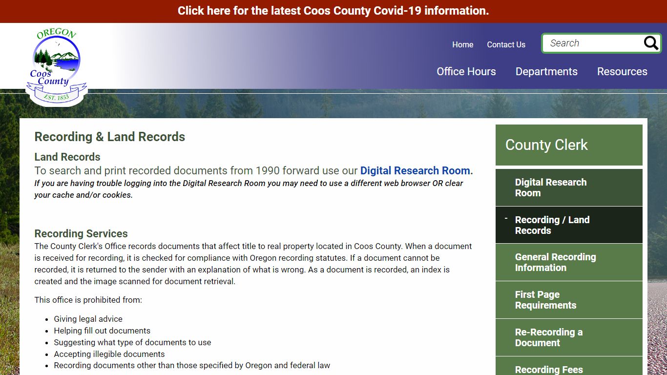 Recording & Land Records | Coos County OR